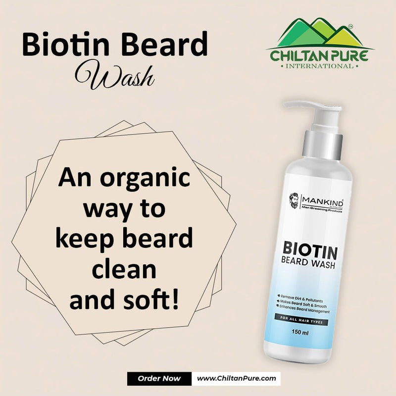 Biotin Beard Wash – Remove Dirt, Oil & Pollutants, Makes Beard Soft & Smooth, Fights Frizz, Flakes & Itchiness 150ml, Doctor's 👨‍⚕️ Recommended