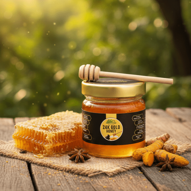 24K Pure Gold Honey - Golden Blend of Natural Sweetness and Luxury Nutrition - ChiltanPure