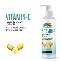 Vitamin-E Lotion - Used as a Moisturizer To Treat or Prevent Dry, Rough, Scaly, Itchy Skin Minor Skin Irritations (e.g., Diaper rash, Skin Burns From Radiation Therapy)