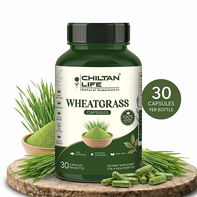 Wheatgrass Capsule 100% Natural Wheatgrass Tablets 30 Per Bottle