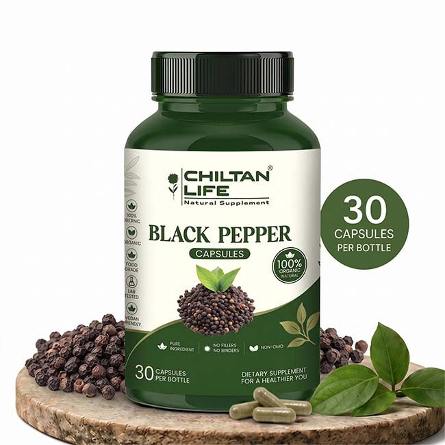 Black Pepper Capsule 100% Natural Black Pepper Tablets 30 Per Bottle