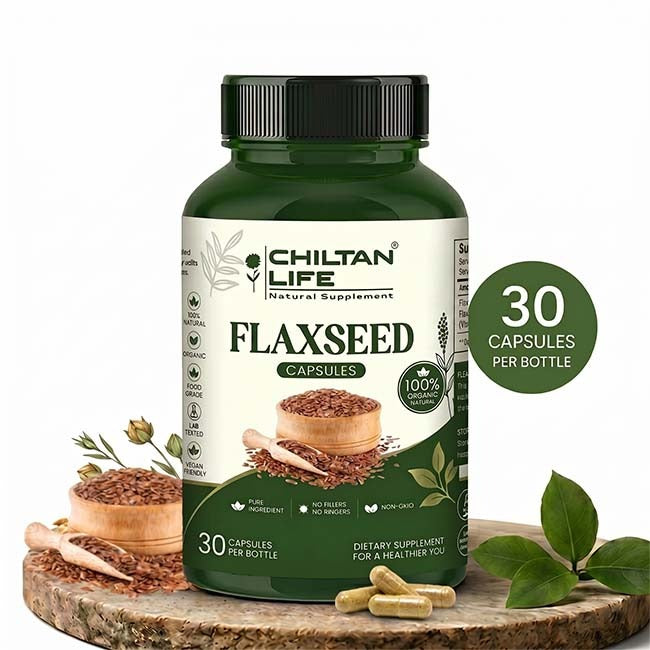 Flaxseed Capsule 100% Natural Flaxseed Tablets 30 Per Bottle