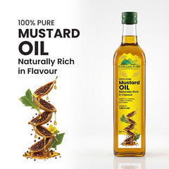Mustard Oil 500ml Premium Glass Bootle Packing 100% Pure Oil