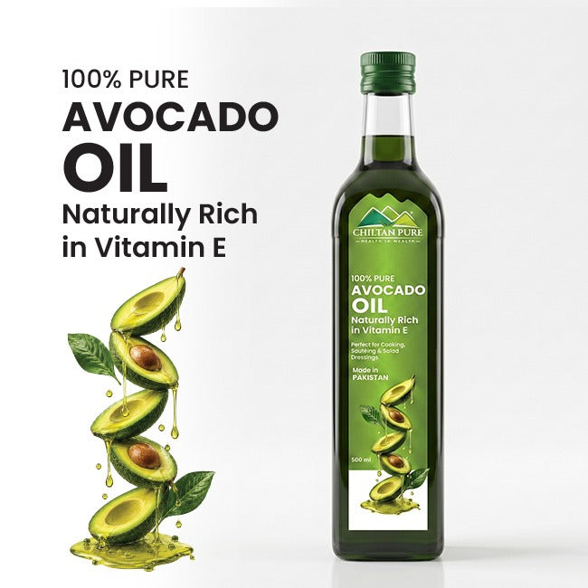 Avocado Oil 500ml Premium Glass Bootle Packing 100% Pure Oil