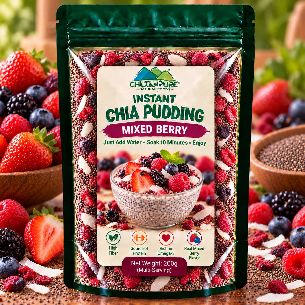 Instant Chia Pudding – Mixed Berry – 200g