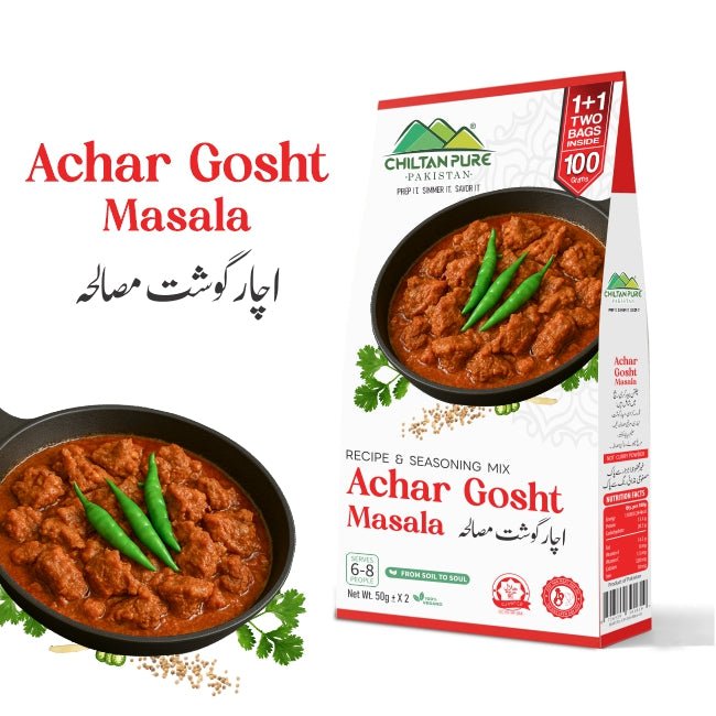 Achar Gosht / اچار گوشت مصالہ / Achar Gosht Masala Recipe / 100gm 1+1 (2 Packet ) Inside Box - ChiltanPure