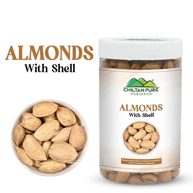 Almonds With Shell / بادام چھلکے کے ساتھ / Chilke ke sath Badam / Gross wight 500gm± - ChiltanPure