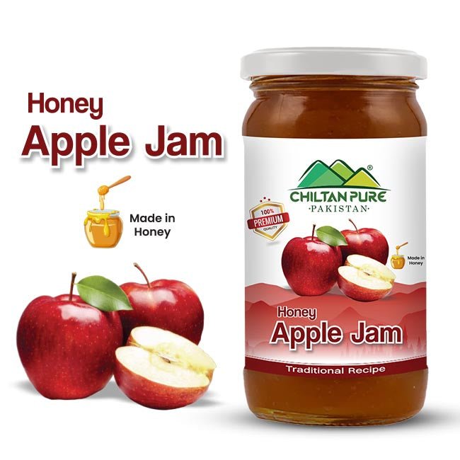 Apple jam (Made in Honey) / سیب جام / Natural Apple Spread / Glass packaging / 630gm - ChiltanPure