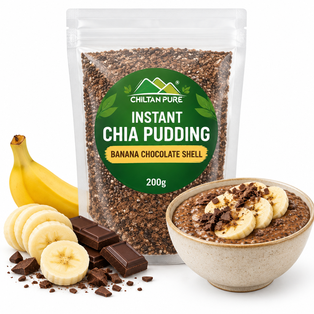 CHILTAN PURE Instant Chia Pudding Banana Chocolate Shell 200g