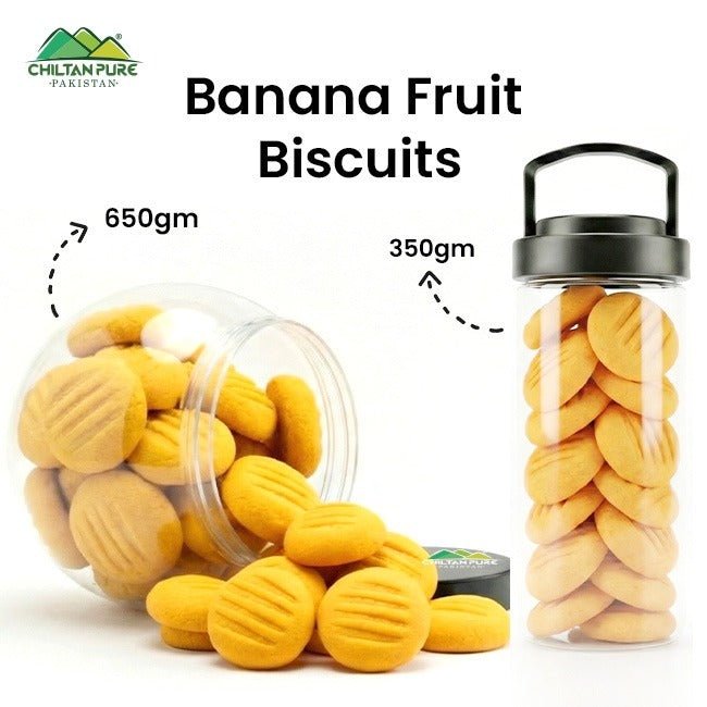 Banana Fruit Biscuit Cookies / Made With Organic Desi Butter, Bakery Biscuit - ChiltanPure
