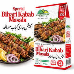 Bihari Kabab Masala / بہاری کباب مصالحہ / Bihari Kabab Masala Recipe / 100gm 1+1 (2 Packets) Inside Box - ChiltanPure