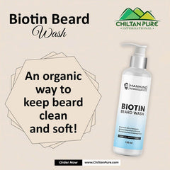 Biotin Beard Wash – Remove Dirt, Oil & Pollutants, Makes Beard Soft & Smooth, Fights Frizz, Flakes & Itchiness 150ml, Doctor's 👨‍⚕️ Recommended - ChiltanPure
