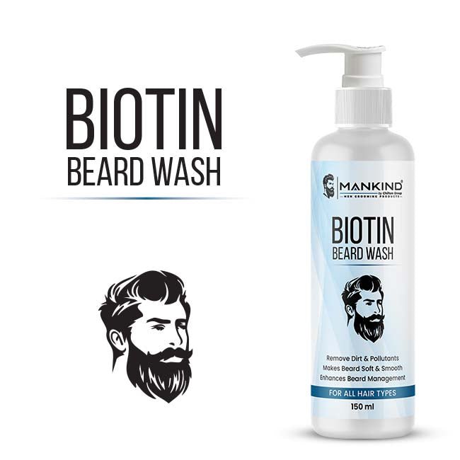 Biotin Beard Wash – Remove Dirt, Oil & Pollutants, Makes Beard Soft & Smooth, Fights Frizz, Flakes & Itchiness 150ml, Doctor's 👨‍⚕️ Recommended - ChiltanPure