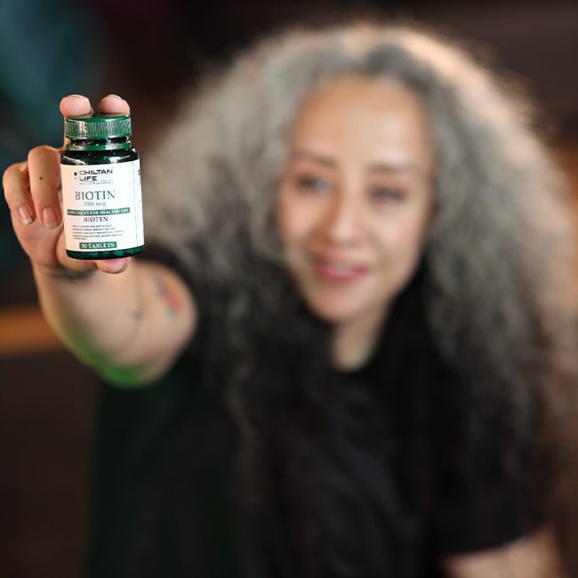 Biotin Vitamin Pills - 30 Biotin Tablets (2500mcg) - ChiltanPure