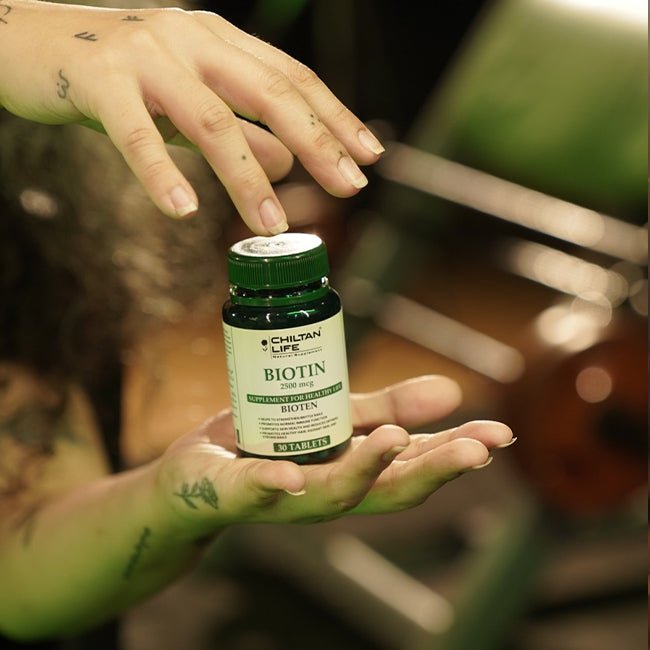 Biotin Vitamin Pills - 30 Biotin Tablets (2500mcg) - ChiltanPure