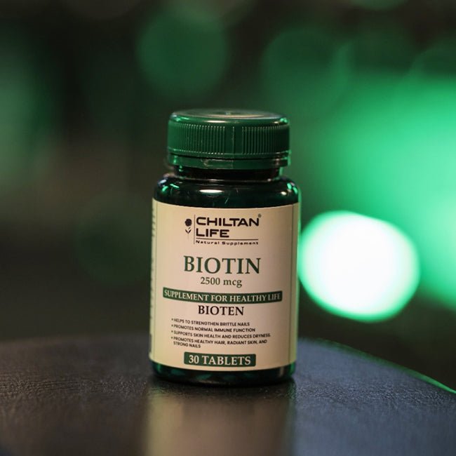 Biotin Vitamin Pills - 30 Biotin Tablets (2500mcg) - ChiltanPure