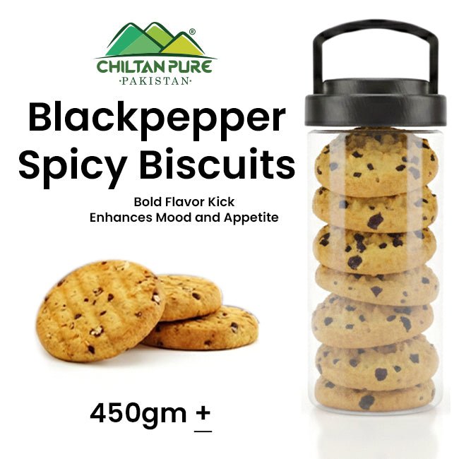 Black Pepper Spicy Biscuit Cookies / Made With Organic Desi Butter, Bakery Biscuit - ChiltanPure
