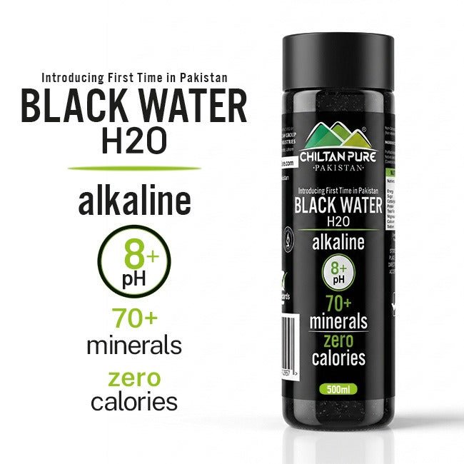 Black Water (DRINK) H₂O / Alkaline Water 8+ph / 70+ Minerals / Zero Calories - ChiltanPure