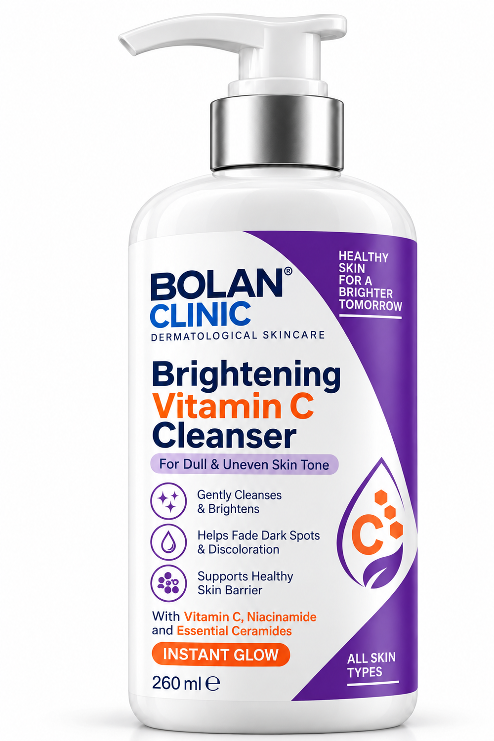 Bolan Clinic Brightening Vitamin C Cleanser 260ml – Vitamin C face cleanser price in Pakistan