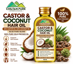 Castor & Coconut Hair Oil (Arandi Nariyal Tail) 140ml - ChiltanPure