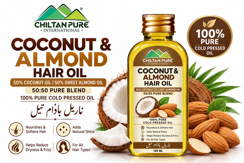 Chiltan Pure Coconut & Almond Hair Oil 140ml 50:50 pure blend