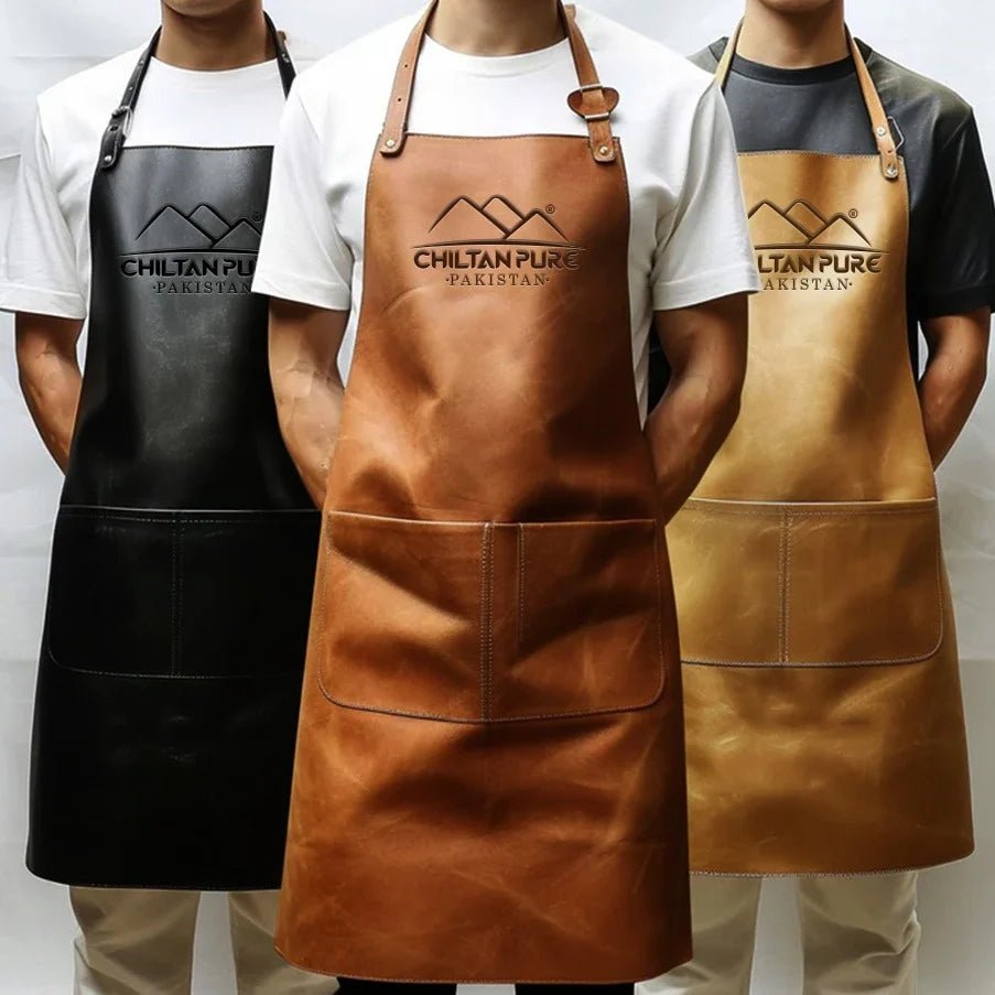 CHILTAN PURE Premium Leather Cooking Apron – 100% Cow Leather - ChiltanPure
