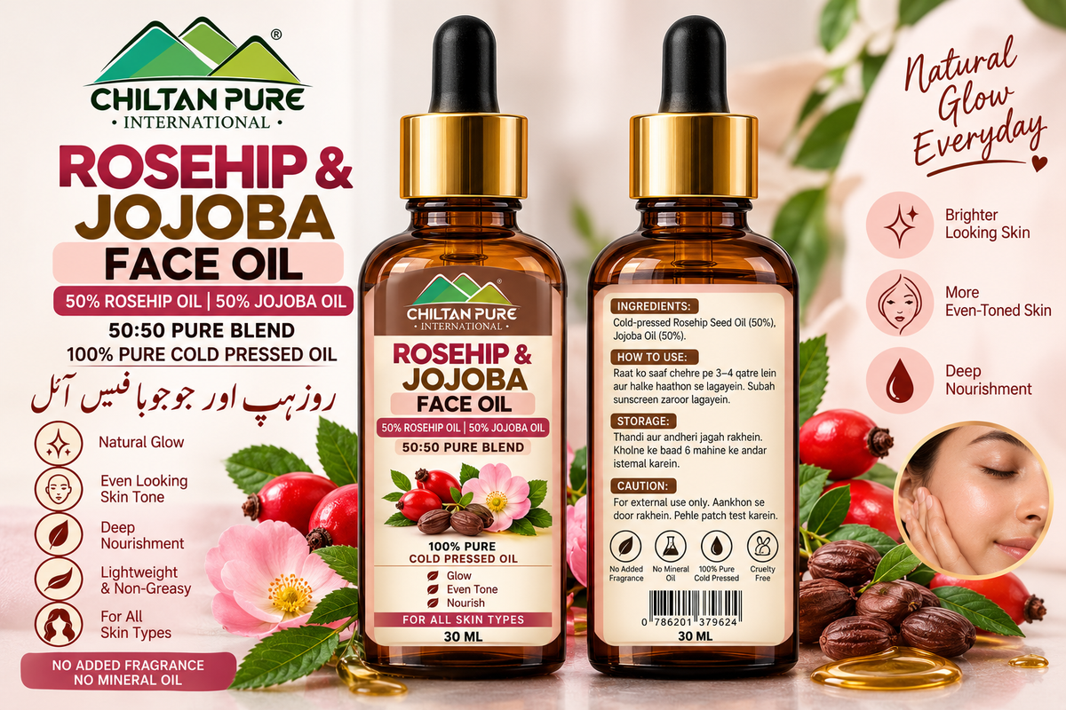 Chiltan Pure Rosehip and Jojoba Face Oil 30ml 50:50 pure cold pressed blend