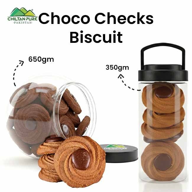 Choco Checks Biscuit Cookies / Made With Organic Desi Butter, Bakery Biscuit - ChiltanPure