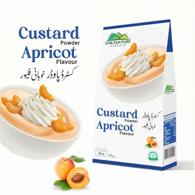Custard Powder Apricot / کسٹرڈ پاؤڈر خوبانی / Gross Weight 285gm± - ChiltanPure