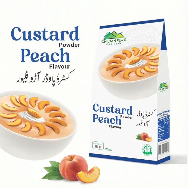 Custard Powder Peach / کسٹرڈ پاؤڈر آڑو / Weight 285gm± - ChiltanPure