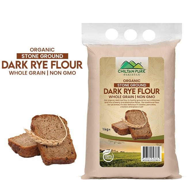 Dark Rye Flour / گہرا رائی کا آٹا / Gehra Rye ka Aata / Non GMO / Gross Weight 1kg - ChiltanPure