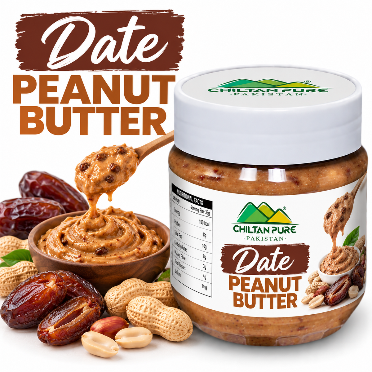 CHILTAN PURE Date Peanut Butter 360g in Pakistan