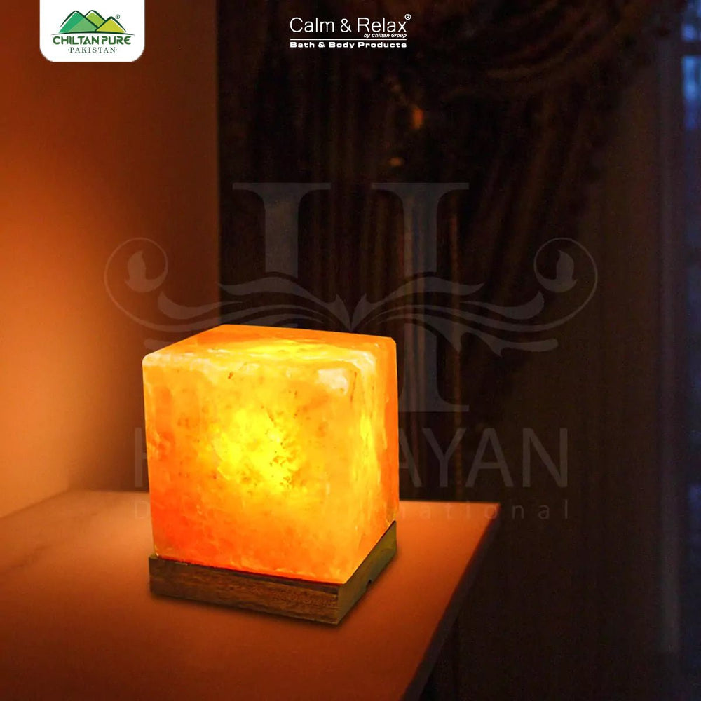 Decorative and Natural Dehumidifier Cube Shape Himalayan Crystal Salt Lamp - ChiltanPure