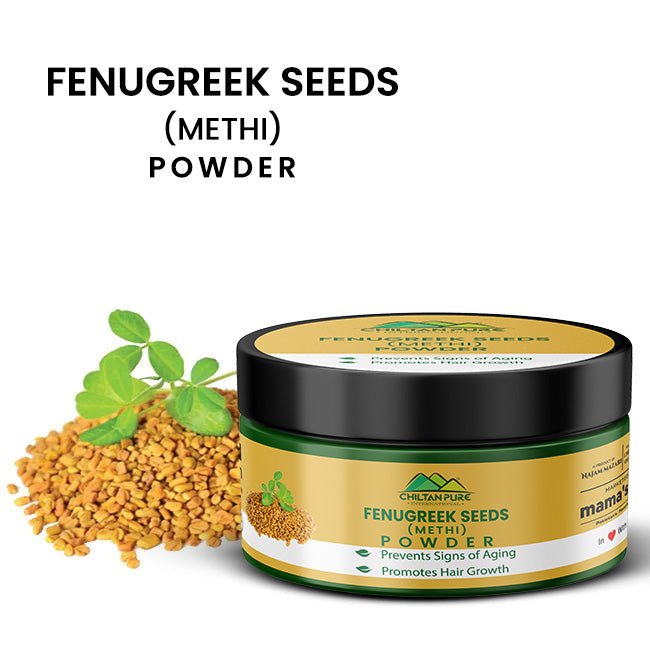 Fenugreek Methi Seed Powder میتھی 🌱 Help in Weight Loss, Boosts Hair Growth, Revives Damaged Hair, Cures Itchy Scalp & Prevents Premature Greying, 🥇 Top Rated Powder - ChiltanPure