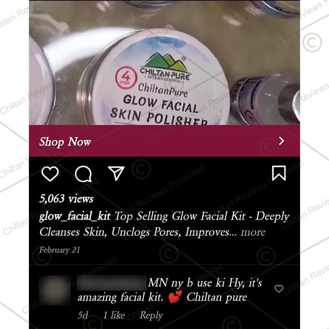 CHILTAN PURE Glow Facial Kit skincare routine