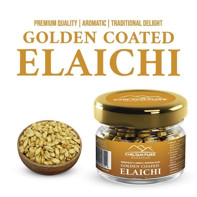 Golden Coated Elaichi / گولڈن کوٹڈ الائچی / Golden Coated Cardamom - ChiltanPure