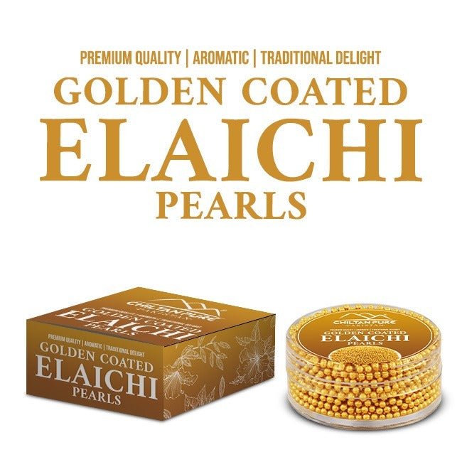 Golden Coated Elaichi Pearls / گولڈن کوٹڈ الائچی پرل / Golden Coated Cardamom Pearls - ChiltanPure