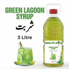 Green Lagoon Syrup / Green Lagoon Sharbat / 3 Liter Institutional Bulk For HORECA Family, Hotels, Restaurants, Catering, Cafes - ChiltanPure