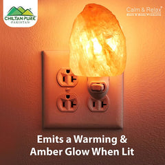 Hand Carved Natural Shape pink Salt Nightlight Mini Lamp – Suitable for Bedroom Ambient Light - ChiltanPure