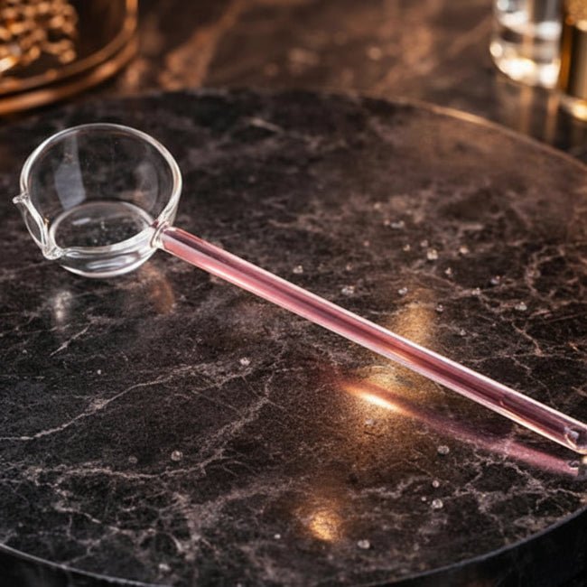 Heat Resistant Borosilicate Glass Tarka Spoon - ChiltanPure