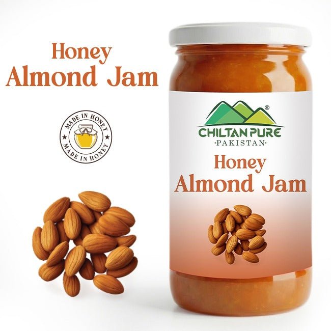 Honey Almond Jam (Made in Honey) / شہد بادام جام / Glass packaging / 630gm - ChiltanPure