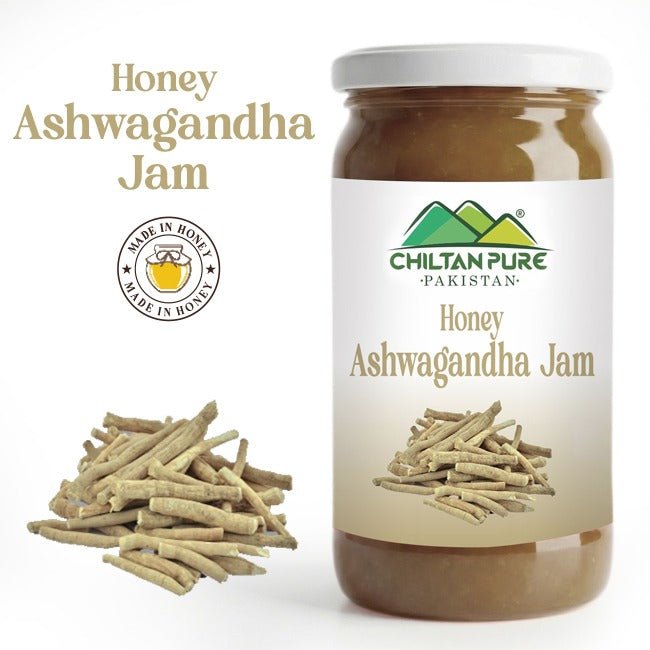 Honey Ashwagandha Jam (Made in Honey) / شہد اشوگندھا جام / Glass packaging / 630gm - ChiltanPure