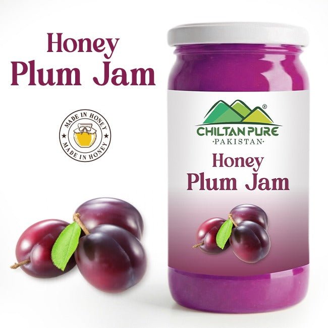Honey Plum Jam (Made in Honey) / شہد پلم جام / Glass packaging / 630gm - ChiltanPure