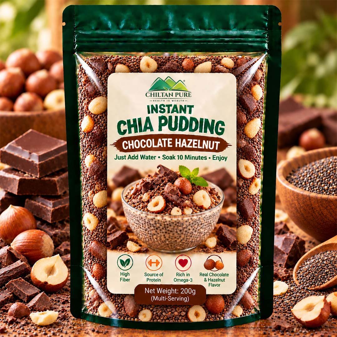 Instant Chia Pudding – chocolate hazelnut – 200g - ChiltanPure