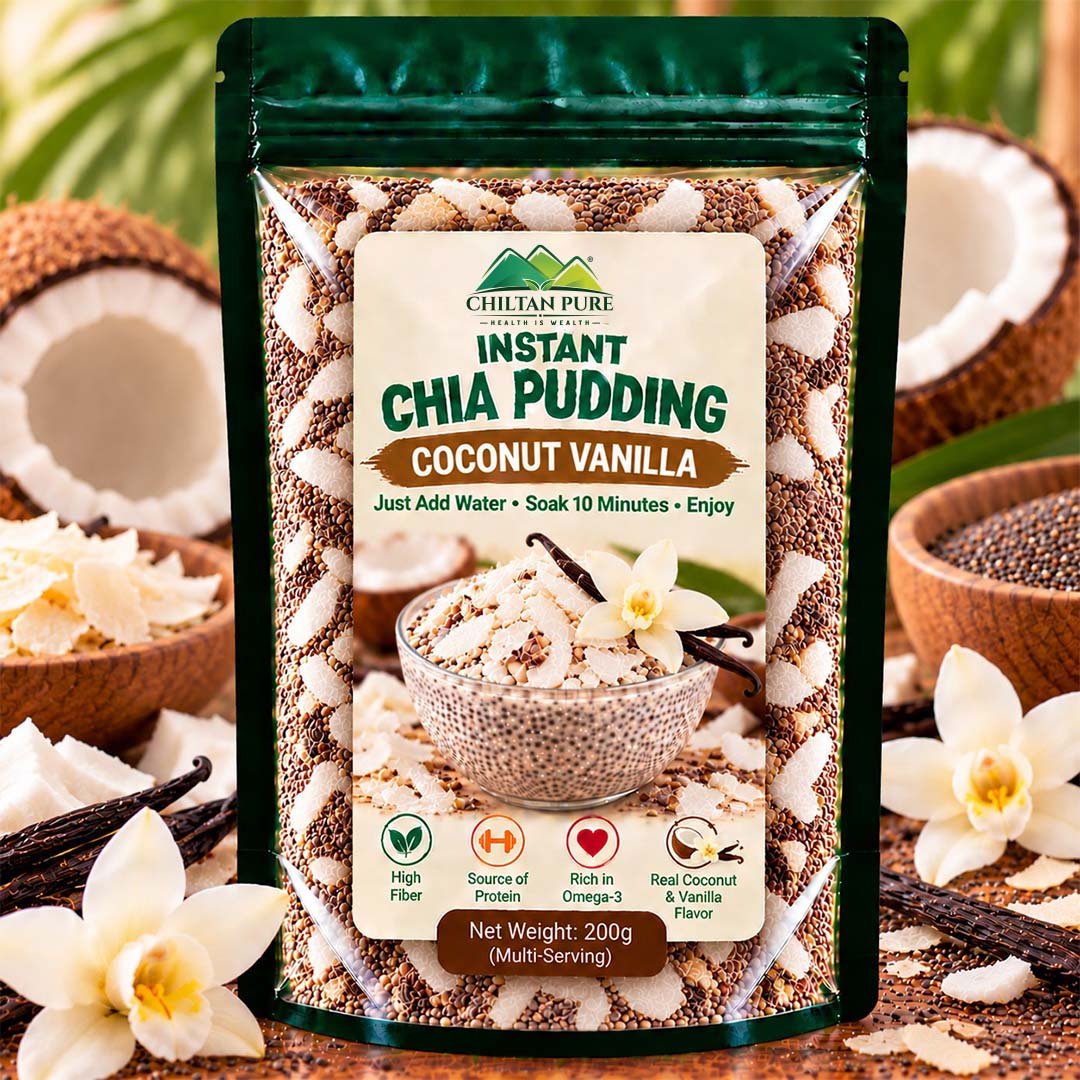 Instant Chia Pudding – Coconut Vanilla – 200g - ChiltanPure