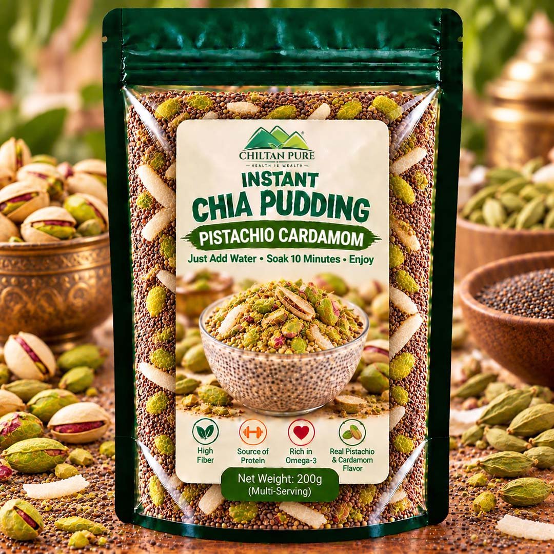 Instant Chia Pudding – Pistachio Cardamom – 200g - ChiltanPure