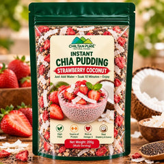 Instant Chia Pudding – Strawberry Coconut – 200g - ChiltanPure