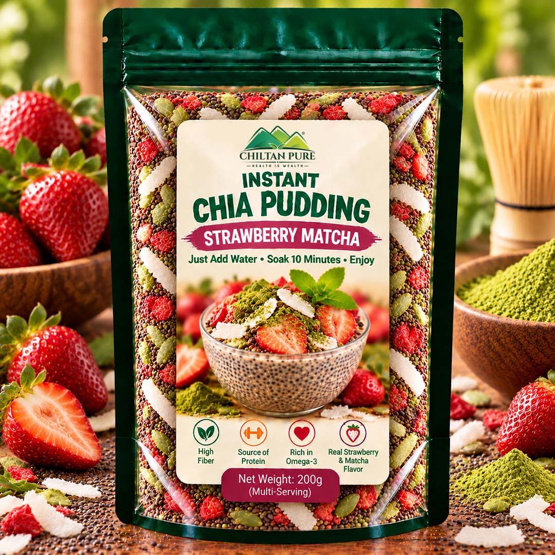 Instant Chia Pudding - Strawberry Matcha - 200g - ChiltanPure
