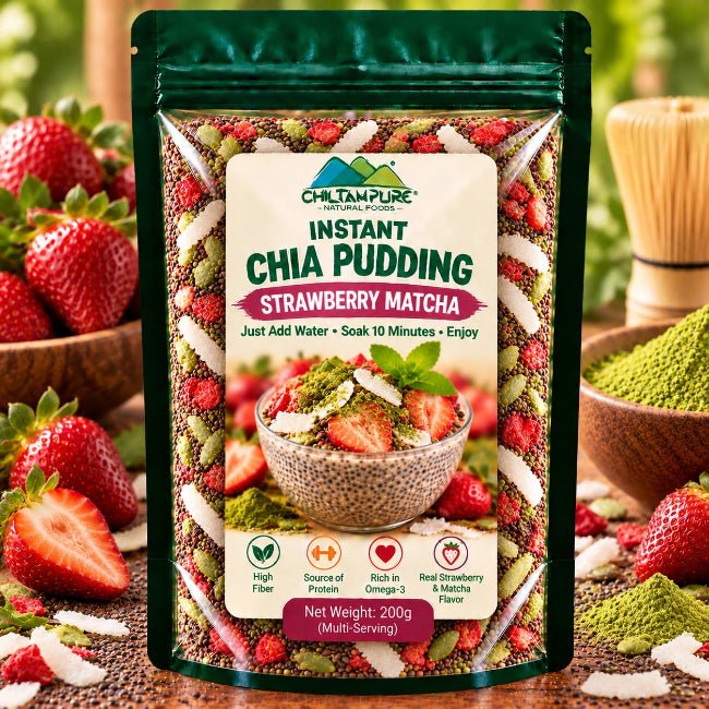 Instant Chia Pudding - Strawberry Matcha - 200g - ChiltanPure