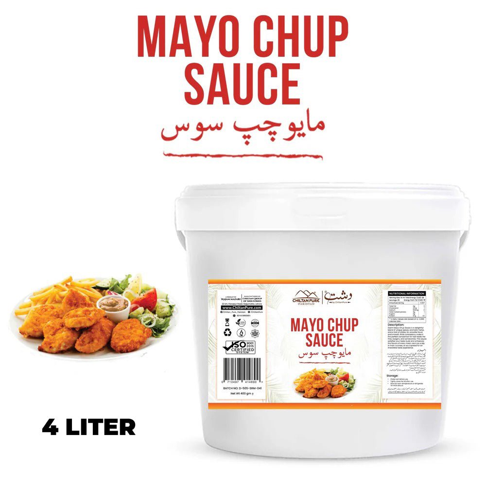 Mayo Chup Sauce 4 Liter / Chup Sauce Mayonnaise Institutional Bulk For HORECA Family, Hotels, Restaurants, Catering, Cafes - ChiltanPure